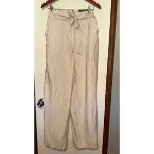 NWT Maurice’s Tan & Cream Stripe High-Rise Wide Leg Pants Size Large